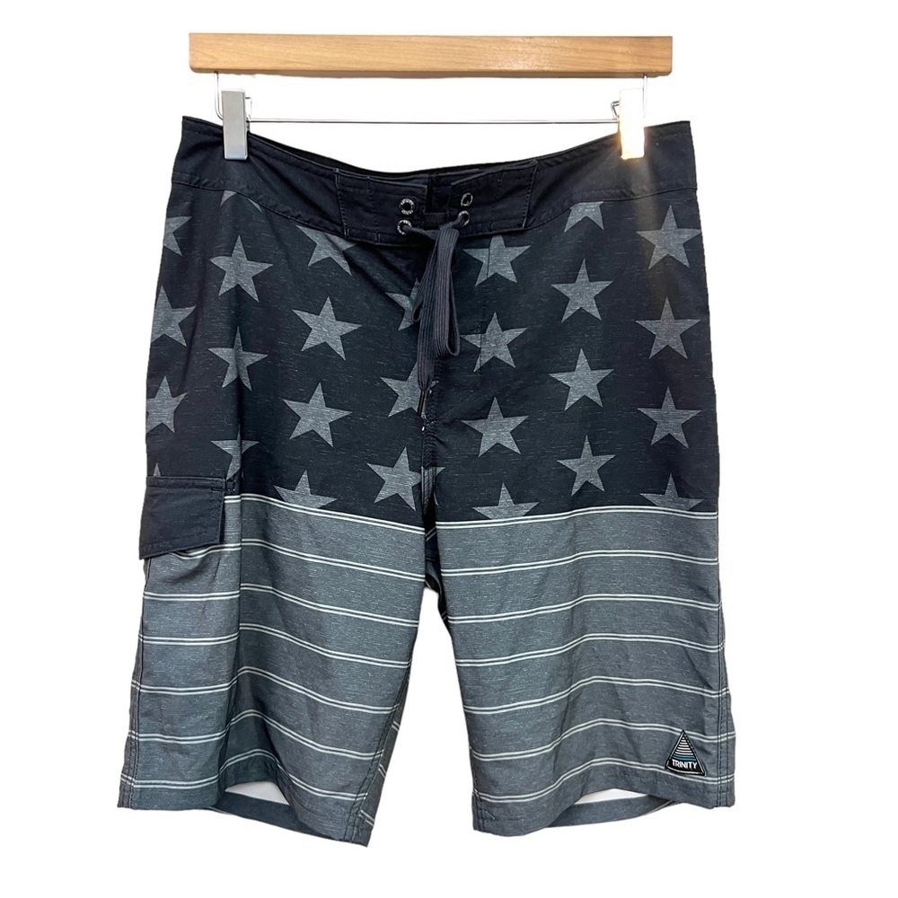 Trinity Boardshorts Gray W/ Stars Men’s size 30